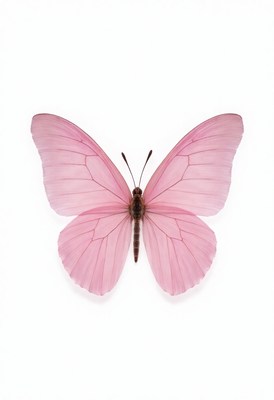 Pink butterfly spreading its wings in sunlight