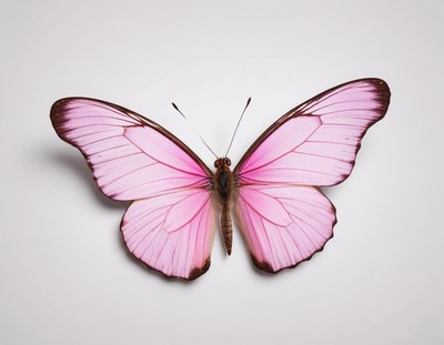 Pink butterfly on a neutral background