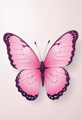 Vibrant pink butterfly with intricate wing details