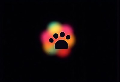 Colorful lights featuring a paw print design