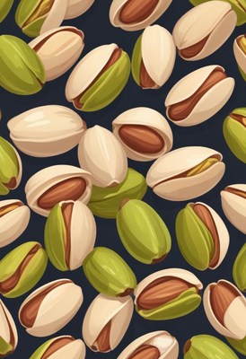 Pistachios shelled on a dark background