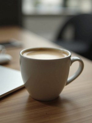 Morning coffee in a cozy office setting