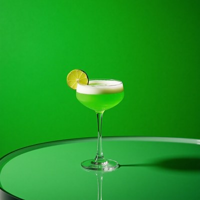 Refreshing lime cocktail served in a chic glass