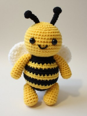 Cute handmade crochet bee toy for children and collectors