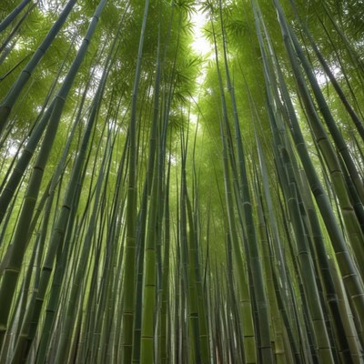 Tall bamboo forest reaching towards the sky