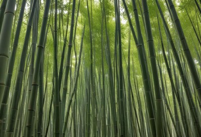 Lush bamboo forest capturing serene nature moment