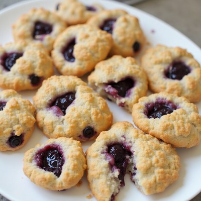 Baking delicious blueberry cookies in a cozy kitchen