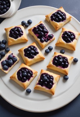 Delicious blueberry pastries arranged on a white plate