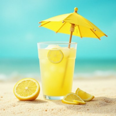 Refreshing summer lemonade with a cute umbrella