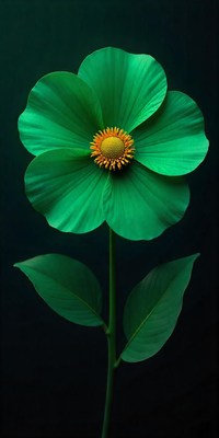 Green flower with vibrant petals and bright center
