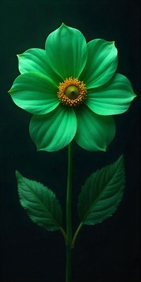 Elegant green flower on a dark background