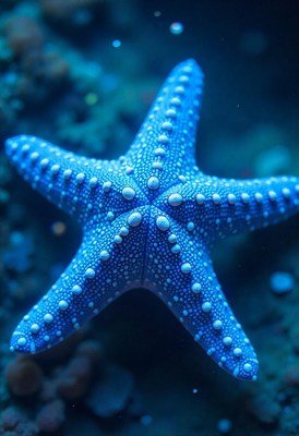Starfish resting on the ocean floor in tropical waters