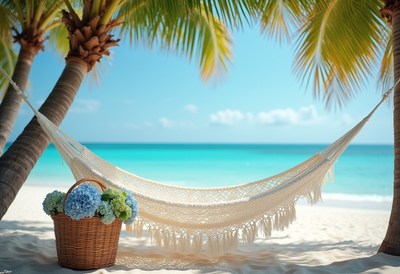Enjoying a peaceful moment on the beach with a hammock