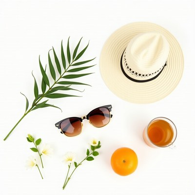 Relaxing summer essentials on a sunny day