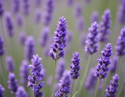 Lavender blooms sway gently in the summer breeze