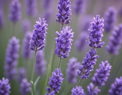 Lavender flowers blooming in a sunny garden setting