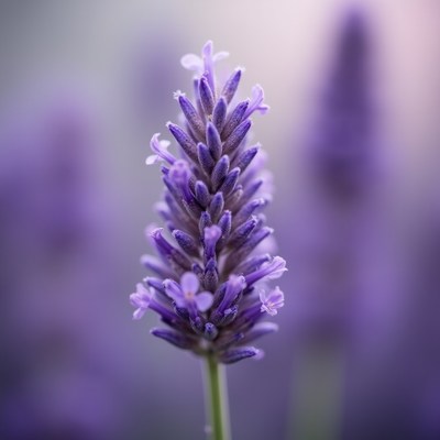 Beautiful lavender bloom in soft light background