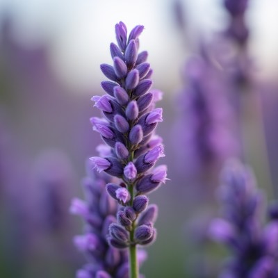 Close-up view of lavender flowers in a garden