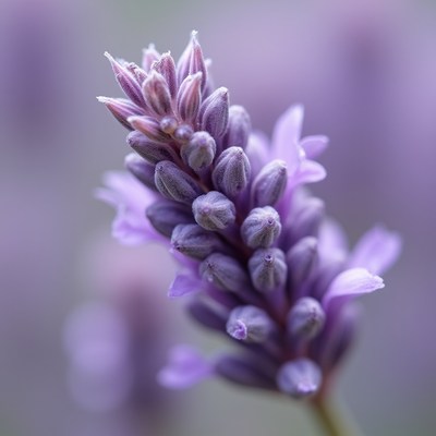 Lavender flower in vivid detail on a sunny day