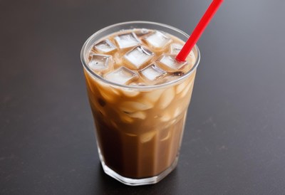 Refreshing iced coffee served in a clear glass