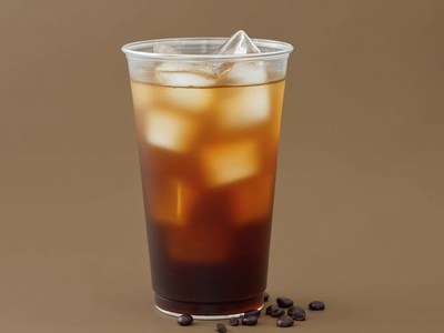 Refreshing iced coffee served in a clear cup