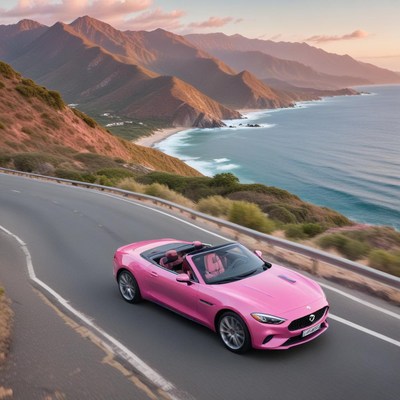 Enjoying a scenic drive along the coastline in a car