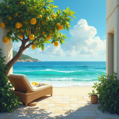 Relaxing by the beach with a stunning ocean view