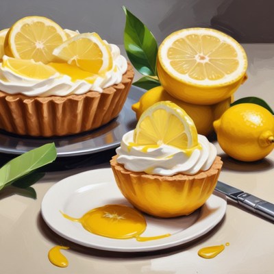 Delightful lemon desserts displayed on a tabletop