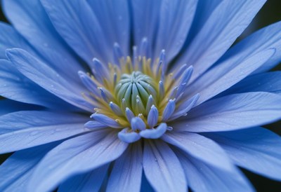 Beautiful blue water lily blooming in tranquil setting