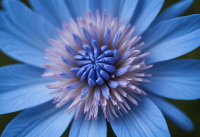Blue flower showcasing intricate petal details in bloom