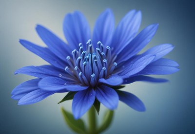 Beautiful blue flower blooming in serene waterscape