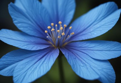 Beautiful blue flower with vibrant petals and details