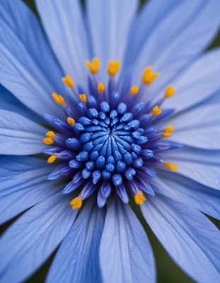Beautiful blue flower with intricate petals and stamens