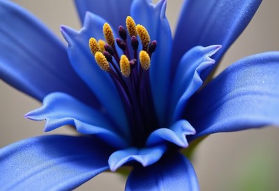 Beautiful blue flower close up with vibrant details