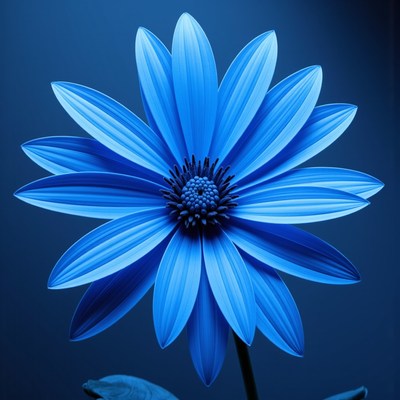 Vibrant blue flower showcasing intricate petal details
