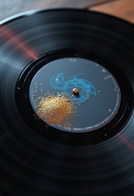 Gold dust on a vinyl sparks creativity