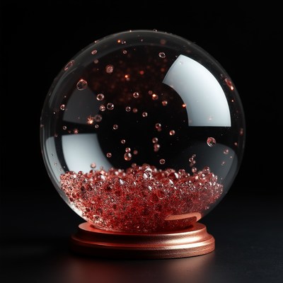 Elaborate decorative globe with bubbles and glitter