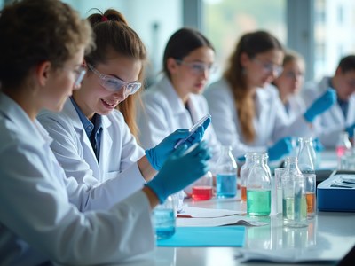 Students conduct experiments in a modern laboratory setting