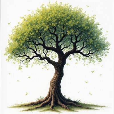 Beautiful tree with lush green leaves in a natural setting