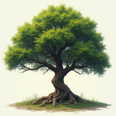 Majestic tree standing tall in serene natural setting