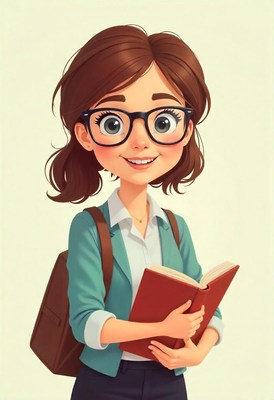 Student smiles while holding a book in a classroom setting