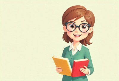 Joyful librarian sharing love for reading and books