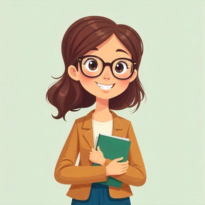 Young girl holding a book and smiling warmly