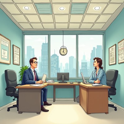 Business meeting in a modern office setting