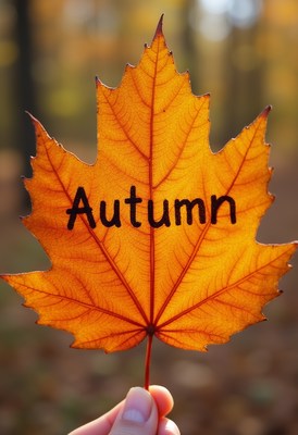 Autumn leaf in hand highlights nature's beauty