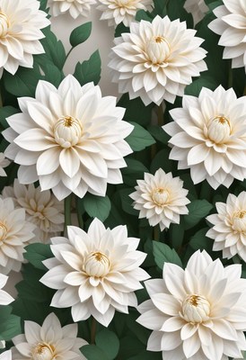 White flowers with intricate petals create a serene backdrop