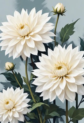 Beautiful white flowers bloom in a serene garden setting