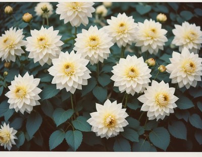 Beautiful water lilies blooming in a serene garden