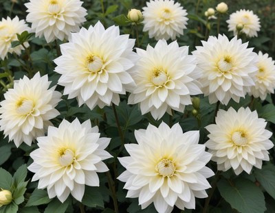 Beautiful white flowers blooming in a garden
