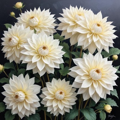Beautiful white flowers in full bloom arranged elegantly